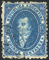 ARGENTINA: GJ.24, 15c. Worn Impression, Example Of VF Quality! - Lettres & Documents