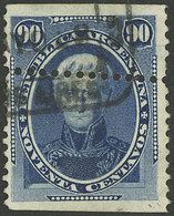 ARGENTINA: GJ.44, 1867 90c. Saavedra With Variety "IMPERFORATE Horizontally At Top And Bottom, And With A Lightly Diagon - Otros & Sin Clasificación