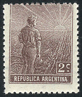 ARGENTINA: GJ.327, 1911 2c. Plowman With Sun Wmk, MNH, Excellent Quality, Very Fresh, Catalog Value US$20 + 50% (MNH) - Sonstige & Ohne Zuordnung