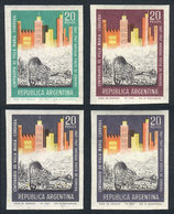 ARGENTINA: GJ.1419, 1967 Centenary Of Villa María, Cart, 4 Different TRIAL COLOR PROOFS Printed On Original Paper Of The - Sonstige & Ohne Zuordnung