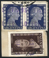 ARGENTINA: FIND:  GJ.817A + 822, Presidencia De La Nación, Rare Stamp 45c. Eva Perón (pair) Not Yet Catalogued, It Will  - Officials