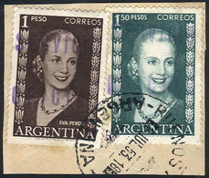 ARGENTINA: FIND: GJ.819A + 821, Presidencia De La Nación, Rare Stamp 1.50P. Eva Perón WITHOUT Inscription, Not Yet Catal - Dienstmarken