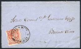 ARGENTINA: Undated Folded Cover Franked By GJ.38, With Spectacular Double Circle Cancel "ADMON DE CORREOS - SALTA", VF Q - Otros & Sin Clasificación