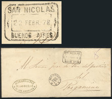 ARGENTINA: Official Folded Cover Sent To Pergamino On 22/FE/1878, With Rectangular Datestamp Of SAN NICOLÁS, And Round A - Andere & Zonder Classificatie