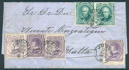 ARGENTINA: Complete Folded Letter Franked By GJ.16 X4 + 53 X2 (total 8c.), Sent From JUJUY To Salta On 27/MAR/1878, Exce - Andere & Zonder Classificatie