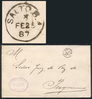 ARGENTINA: Entire Letter (official) Sent To Pergamino On 25/FE/1887, With Small Circular Datestamp Of SALTO, Excellent Q - Altri & Non Classificati