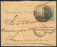 ARGENTINA: 2c. Wrapper With An Extremely Rare Round Negative Cancel "...AL INTERIOR - CORREOS - B. AIRES", And Arrival H - Otros & Sin Clasificación