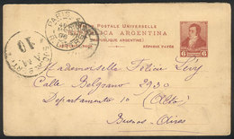 ARGENTINA: REPLY PAID Postal Card (6c. Rivadavia) Sent From Paris To Buenos Aires On 9/MAR/1896 (arrival 6/AP), VF Quali - Otros & Sin Clasificación