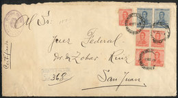 ARGENTINA: Front Of A Registered Cover Sent From RODEO To San Juan On 12/SE/1918, Franked With 49c. (pair GJ.447, 12c. W - Altri & Non Classificati