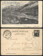 ARGENTINA: Incan Bridge, Souvenir PC Of Mendoza, Sent To Sauce (Uruguay) In AP/1904, With Several Postal Marks On Back,  - Argentina