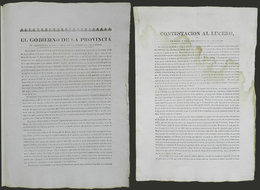 ARGENTINA: RARE Printed Document Of The Year 1832 Of The Province Of Corrientes: "Contestación Al Lucero ó Los Falsos Y  - Unclassified