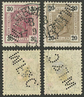 AUSTRIA: 2 Old Stamps With Attractive PERFINS, VF Quality! - Altri & Non Classificati