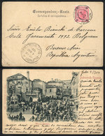 AUSTRIA: Postcard With View Of "DUBROVNIK-RAGUSA, Piazza Gundulic", Sent From Dubrovnik-Ragusa To Argentina On 9/JUL/190 - Sonstige & Ohne Zuordnung