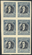 BOLIVIA: Sc.94a, 1910 20c. Arze, IMPERFORATE Block Of 6, VF Quality, Catalog Value US$60. - Bolivie