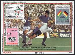BOLIVIA: Souvenir Sheet Michel 178, 1989 Italia 90 Football World Cup, VF Quality! - Bolivie