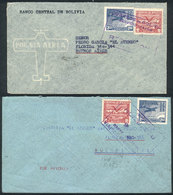 BOLIVIA: 2 Airmail Covers Sent To Buenos Aires In 1945 With Nice Postages, Excellent Quality! - Bolivië