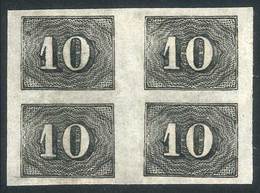BRAZIL: Sc.21, 1850 10R. Black, Beautiful Unused BLOCK OF 4, Excellent Quality! - Other & Unclassified