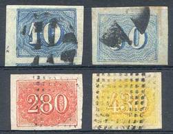 BRAZIL: Sc.37/40, 1854 And 1861, Complete Set Of 4 Imperforate Values, Used, Very Fine Quality, Catalog Value US$369. - Altri & Non Classificati