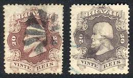 BRAZIL: Sc.54 + 54a, 1866 20R. In Red Lilac And Violet, Both Used And Of Very Fine Quality, Catalog Value US$33.50 - Andere & Zonder Classificatie