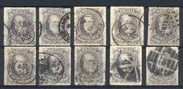 BRAZIL: Sc.77, 1878/9 1000R. Lilac Gray, 10 Used Examples, All With DIFFERENT CANCELS, VF Quality, Catalog Value US$475. - Otros & Sin Clasificación