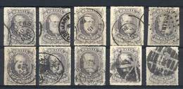 BRAZIL: Sc.77, 1878/9 1000R. Lilac Gray, 10 Used Examples, All With DIFFERENT CANCELS, VF Quality, Catalog Value US$475. - Sonstige & Ohne Zuordnung