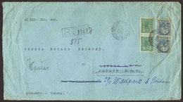 BRAZIL: Large Cover Sent From Curitiba To Germany On 24/AP/1920 With Interesting Postage Of 2,100Rs., VF Quality - Andere & Zonder Classificatie