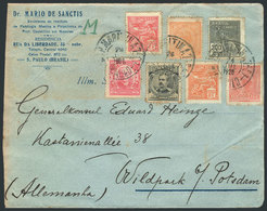 BRAZIL: Cover Sent From Sao Paulo To Germany On 24/JUL/1923 With Very Rare Postage Of 1,300Rs. Consisting Of Stamps Of 3 - Otros & Sin Clasificación