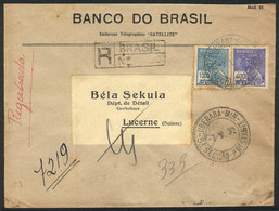 BRAZIL: Registered Cover Sent From Uberaba To Switzerland On 7/MAY/1932, Franked With 1,400Rs., VF Quality! - Other & Unclassified