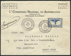 BRAZIL: Cover With Printed Matter Franked By RHM.C-65 ALONE, Sent From Sao Paulo To Argentina On 15/AP/1934 (first Day O - Otros & Sin Clasificación