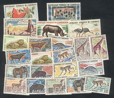 CAMEROON: Yv.339/53 + A.53/6, 1962/4 Animals, Complete Set Of 22 Unmounted Values, Excellent Quality. - Camerún (1960-...)