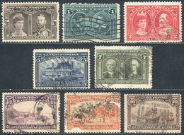 CANADA: Sc.96/103, 1908 Quebec 3rd Centenary, Compl. Used Set Of 8 Values, ALL WITH MINOR DEFECTS, The 15c. With Importa - Otros & Sin Clasificación