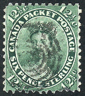 CANADA: Sc.18, 1859 12½c. Green, Used, Handsome, Catalog Value US$130. - Andere & Zonder Classificatie