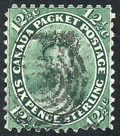 CANADA: Sc.18, 1859 12½c. Green, Used, Handsome, Catalog Value US$130. - Sonstige & Ohne Zuordnung