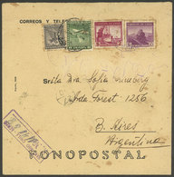 CHILE: RARE FONOPOST COVER: Cover That Used To Contain A Fonopost Record (not Included) Sent By Registered Mail From San - Chile