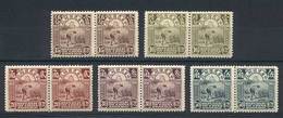 CHINA: Sc.212/216, London Printing, 1913 15c. To 50c., Pairs, Mint Never Hinged Of Excellent Quality, Catalog Value US$3 - Sonstige & Ohne Zuordnung