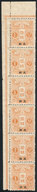 CHINA - JAPANESE POST: Sc.34, 1914/21 1s. Orange, Corner Strip Of 6, MNH, Superb! - Other & Unclassified