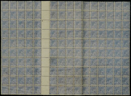 CUBA: Yvert 31, 1879 25c. Ultramarine Gray, Spectacular Block Of 130 Examples Containing 10 Gutter Pairs, With Some Stai - Autres & Non Classés