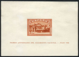 SPAIN: Yvert 1a, 1937 Toledo, IMPERFORATE, Mint Without Gum, Fine Quality, Rare, Catalog Value Euros 550. - Autres & Non Classés
