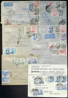 SPAIN: 7 Airmail Covers (some Registered) Sent To Argentina In 1941 And 1942 With Very Nice Postages And Interesing Cens - Autres & Non Classés