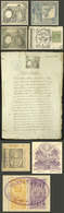 SPAIN: Lot Of Documents That Include Several Revenue-stamped Papers And Some Revenue Stamps (some Also Of Peru), Interes - Other & Unclassified