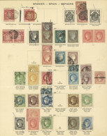 SPAIN: Collection On 6 Pages Of An Old Album, Including Scarce Stamps, Mixed Quality (from Some With Defects To Others O - Otros & Sin Clasificación
