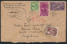 UNITED STATES: Cover Sent From Rhode Island To Poste Restante (Buenos Aires) On 20/JUL/1939, With Argentina Stamp Of 10c - Marcophilie