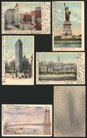 UNITED STATES: NEW YORK: 6 Old Postcards With Very Good Views, Excellent Quality - Other & Unclassified