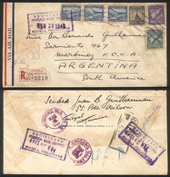 PHILIPPINES: Registered Airmail Cover Sent From Manila To Argentina On 28/FE/1949, Unusual Destination! - Filippine