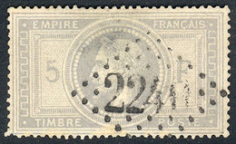 FRANCE: Yv.33a, 1867 Napoleon 5Fr. Bluish Gray, With Minor Defects As Usual, VF Appeal, Catalog Value Euros 1,100. - Autres & Non Classés