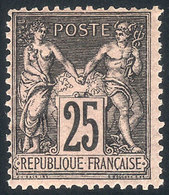 FRANCE: Yv.97, 1884/90 Peace And Commerce 25c. Black On Rose Type II, Absolutely Fresh, With Intact Full Original Gum As - Otros & Sin Clasificación