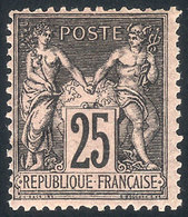 FRANCE: Yv.97, 1884/90 Peace And Commerce 25c. Black On Rose Type II, Absolutely Fresh, With Intact Full Original Gum As - Altri & Non Classificati