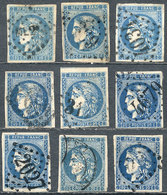 FRANCE: Yvert 45 + Similar Values, Interesting Lot Of 9 Used Examples, Almost All Of Fine Quality, Interesting! - Otros & Sin Clasificación