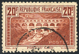FRANCE: Yvert 262B, 20Fr. Pont Du Gard, Perf 11, Used, VF Quality, Catalog Value Euros 425. - Otros & Sin Clasificación