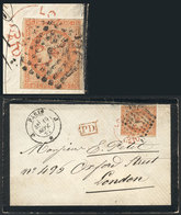 FRANCE: Mourning Cover Sent From Paris To London On 18/SE/1862, Franked With 40c. (Sc.18), With Dotted Cancel Of Paris + - Autres & Non Classés